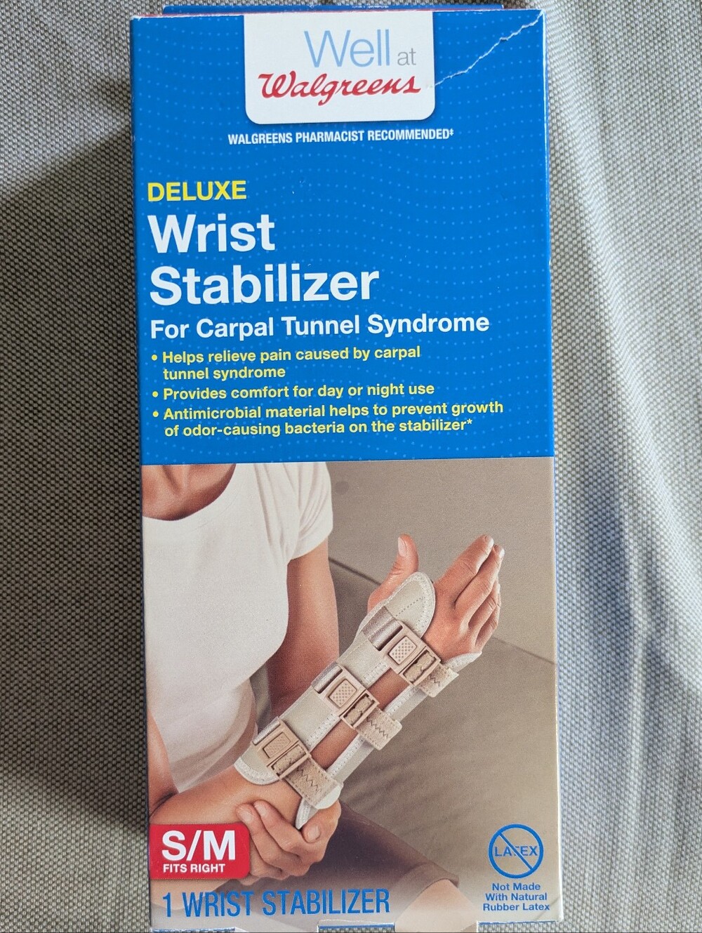 Wrist Stabilizer Deluxe For Carpal Tunnel Syndrome Size Small Medium Latex- Free